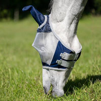 Produktbild von Horseware Shield Fliegenmaske für Ponys aus Baumwolle Blau Silber
