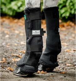 Horseware Show Ready Gamaschen für Ponys in Schwarz-Silber mit 3D-Airmesh – Bild 1 von 1