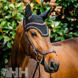 Produktbild von Horseware Signature Fliegenfängermütze für Pferde aus Baumwolle Schwarz