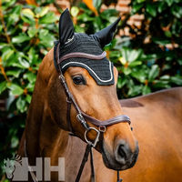 Produktbild von Horseware Signature Fliegenfängermütze für Pferde aus Baumwolle Schwarz