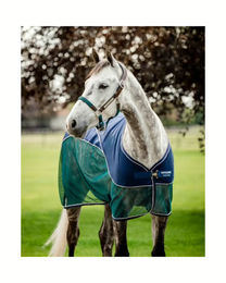 Horseware Signature Sport Cooler Fliegen- und Abschwitzdecke für Pferde in Navy, Hunter & Green 155 cm – Bild 1 von 10