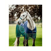 Produktbild von Horseware Signature Sport Cooler Fliegen- und Abschwitzdecke für Pferde in Navy, Hunter & Green 155 cm