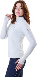Horseware Stride Damen Reitshirt mit Reißverschluss Winter Grau Weiß XL – Bild 1 von 1