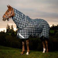 Produktbild von Horseware Weidedecke Rhino Plus Turnout 0g Größe 130 Hunter Check Green & Navy