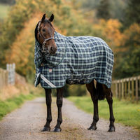 Produktbild von Horseware Weidedecke Rhino Plus Turnout 450g für Pferde Größe 160 Hunter Check Green & Navy