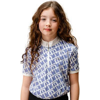 Produktbild von Horseware Zanara Reit-Poloshirt für Mädchen in Weiß und Blau