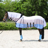 Produktbild von Horsey Davina Fliegendecke für Pferde mit Halsabdeckung in Blau