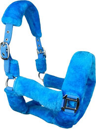 Horseyou Pferdehalfter Cuddly aus Fell in Blau mit Edelstahlbeschlägen – Bild 1 von 1