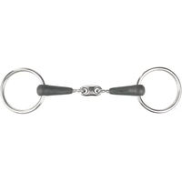 Produktbild von Horze 2-Ring Gebiss Chantilly aus Gummi in Schwarz und Silber