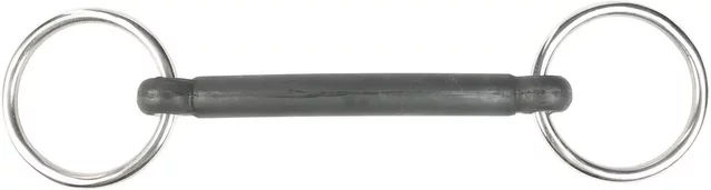 Produktbild von Horze 2-Ring Gebiss Chantilly aus Gummi in Schwarz und Silber