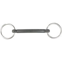 Produktbild von Horze 2-Ring Gebiss Chantilly aus Gummi in Schwarz und Silber