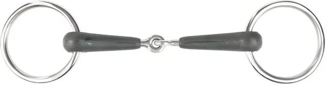 Produktbild von Horze 2-Ring Gebiss Chantilly aus Gummi in Schwarz und Silber