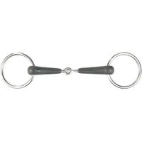 Produktbild von Horze 2-Ring Gebiss Chantilly aus Gummi in Schwarz und Silber