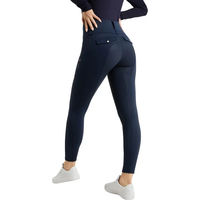 Produktbild von Horze Anya Reiterhose Full Grip Damen Winter Fleece Marine Blau