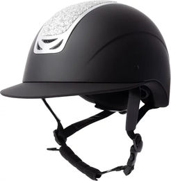 Horze Arix II Crystal Damen Reithelm mit Kristallverzierung Schwarz Silber 58/60 – Bild 1 von 6