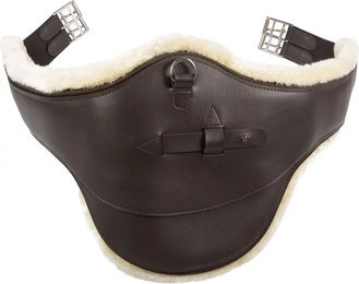 Horze Atlanta Stollenschutz-Sattelgurt mit Fleecefutter und Kunstleder in Braun oder Schwarz 110 cm – Bild 1 von 2