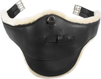 Horze Atlanta Stollenschutz-Sattelgurt mit Fleecefutter und Kunstleder in Braun oder Schwarz 120 cm – Bild 1 von 2