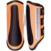 Produktbild von Horze BZeen Reflektierende Gamaschen aus Neopren in Schwarz Orange Größe S für Pferde