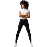 Produktbild von Horze Carolyn Damen Vollgrip Denim Reithose Schwarz Größe 34