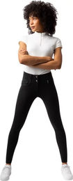 Produktbild von Horze Carolyn Damen Vollgrip Denim Reithose Schwarz Größe 38