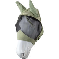 Produktbild von Horze Comfort Fliegenmaske für Pferde aus Fleece in Grün Größe L