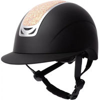Produktbild von Horze Damen Reithelm Arix II Crystal mit Kristallverzierung Schwarz Apricot Glitzer Größe 58/60 mit Memory Foam und CE EN 1384:2023
