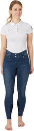 Horze Damen Reithose Kaia in Jeansoptik mit Full Grip und hohem Bund, Blau, Größe 40 – Bild 1 von 9
