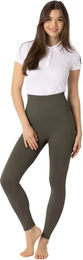 Horze Damen Reitleggings Janine nahtlos mit Vollbesatz und Handytasche Braun M-L – Bild 1 von 4