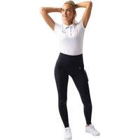 Produktbild von Horze Damen Reitleggings Mathilde High Waist Reithose mit Full Grip Silikonbesatz und Handytasche Blau Größe 38