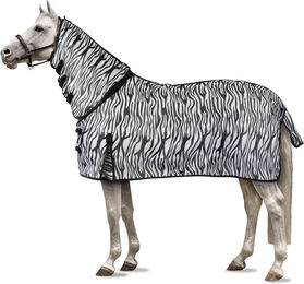 Produktbild von Horze Defender Fliegendecke für Pferde in Schwarz und Bunt
