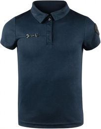 Produktbild von Horze Denise Reit-Poloshirt für Mädchen aus Polyester Blau Größe 134/140