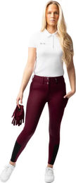 Horze Evelyn Damen Reitleggings mit Vollbesatz und Silikon-Grip in Rot Größe 34 – Bild 1 von 9
