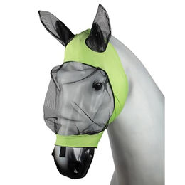 Horze Fliegenmaske mit Ohren für Pferde und Ponys Grün Vollblut – Bild 1 von 1