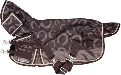 Produktbild von Horze Glasgow Pferdedecke für draußen mit Halsabdeckung aus Polyester in Grau oder Braun