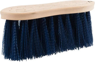 Produktbild von Horze Harte Pferdebürste mit Holzrücken in Blau