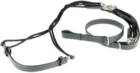 Horze Hilfszügel aus Leder Schwarz für Ponys – Bild 1 von 2