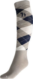 Produktbild von Horze Holly Unisex Socken mit Rautenmuster in Beige und Grau Größe 39/42