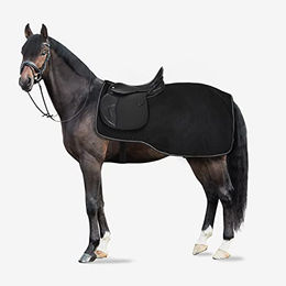 Horze Kiel Fleece Ausreitdecke für Pferde Schwarz Größe 165 – Bild 1 von 2