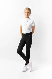 Horze Kinder Reitleggings Dea mit Full Grip und Handytasche Schwarz 122/128 – Bild 1 von 6