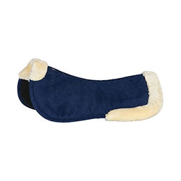 Horze Memory Foam Sattelunterlage mit Kunstfell für Ponys in Blau – Bild 1 von 1