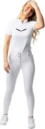 Horze Mira Reithose Damen mit Vollbesatz und Handytasche Weiß Größe 36 – Bild 1 von 8