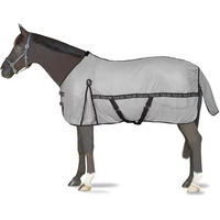 Produktbild von Horze Paso Fino Fliegendecke für Pferde mit UV-Schutz und abnehmbarem Halsteil in Grau