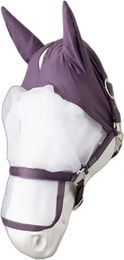 Horze Paso Fino Pferde Halfter mit integrierter Fliegenmaske aus Fleece in Lila – Bild 1 von 4