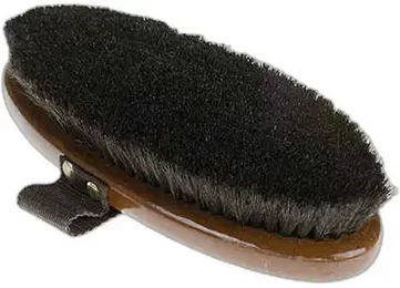 Produktbild von Horze Pferde Bürste mit Naturborsten und Holzgriff in Schwarz und Braun