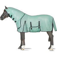 Produktbild von Horze Pferde Fliegendecke Paso Fino mit UV-Schutz und abnehmbarem Halsteil in Grün oder Türkis