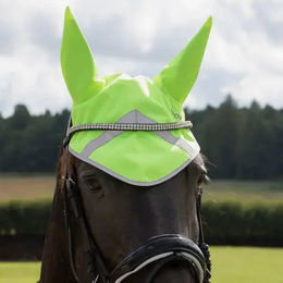 Produktbild von Horze Reflektierende Fliegenhaube für Pferde Gelb aus Polyester für Vollblut