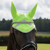 Produktbild von Horze Reflektierende Fliegenhaube für Pferde Gelb aus Polyester für Vollblut