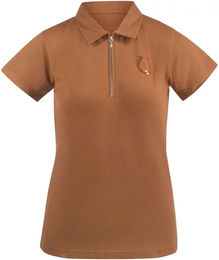 Produktbild von Horze Reitshirt Amy für Damen aus dehnbarer Baumwolle Braun Größe 40
