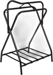 Horze Sattelhalter klappbar aus Metall Schwarz – Bild 1 von 5