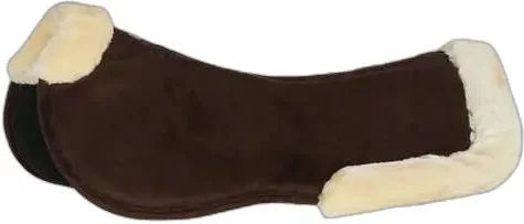 Produktbild von Horze Sattelpad für Pferde aus Memory Foam mit Kunstfell in Braun